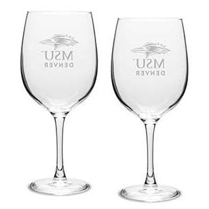 MSU Denver branded wine glass set
